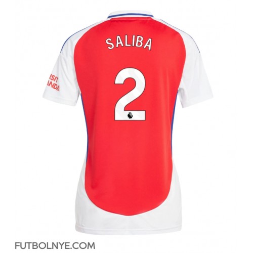 Camiseta Arsenal William Saliba #2 Primera Equipación para mujer 2024-25 manga corta